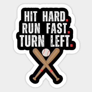 Baseball Player Hit Hard Run Fast Turn Left Funny VINTAGE Sticker